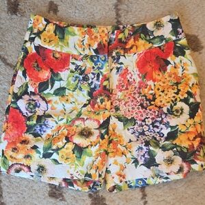 Dolce & Gabbana High Waist Floral Shorts - Red, Orange, Yellow, Green
